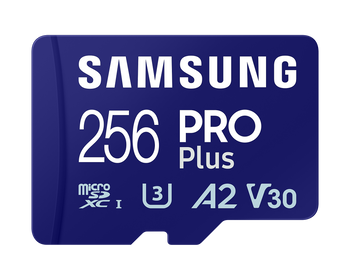 SAMSUNG (PRO PLUS) 256GB MICRO SD w/ADAPTER, CL10, 180R/130WMB/s, 10YR WTY