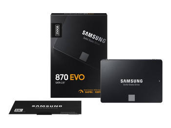 SAMSUNG (870 EVO) 250GB, 2.5" INTERNAL SATA SSD, 560R/530W MB/s, 5YR WTY SAMSUNG (870 EVO) 250GB, 2.5" INTERNAL SATA SSD, 560R/530W MB/s, 5YR WTY