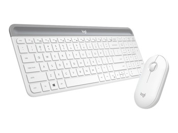 LOGITECH MK470 SLIM WIRELESS KEYBOARD AND MOUSE COMBO,2.4 GHZ USB RECEIVER, WHITE- 1YR WTY