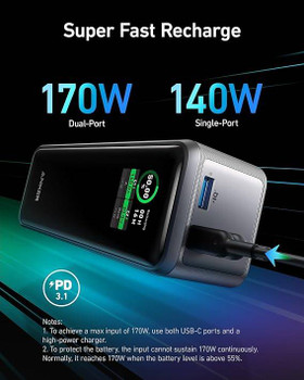Anker Prime 27650mAh 250W PD 3.1 Power Bank (Black) – Ultra-Fast Multi-Device Charger