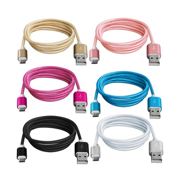 Type-C to USB-C Data Sync Braided Nylon Charging Cable Charger Cord Super Fast  Charge for Samsung  Android Mobiles