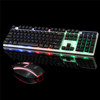 104 Keys USB Wired Gaming Keyboard and 2400 DPI Gaming Mouse Set RGB Backlight