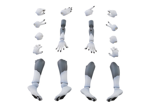 PRE-ORDER KEMOPLA #KO-02RGW Arm & Leg Parts Set 01 Gray Wolf