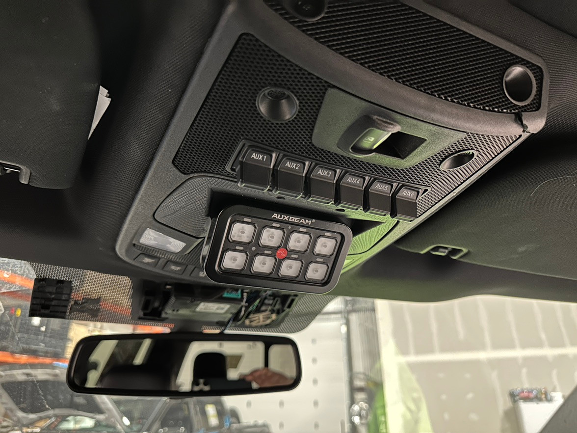 AuxBeam 8-gang Switch Panel mount for '17+ Ford Raptor, '15-20