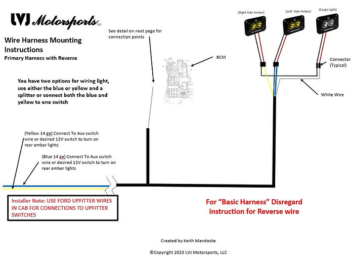3rd Brake Light Reverse Light Wiring Harness