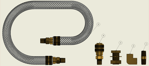 Leader hose kit for ARB Twin Compressor and SwarfWorks bracket Leader hose kit for ARB Twin Compressor and SwarfWorks bracket