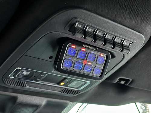 AuxBeam 8-gang Switch Panel mount for '21+ Ford Raptor, '21+ F150, '23+ F250/F350 SuperDuty AuxBeam 8-gang Switch Panel mount for '21+ Ford Raptor, '21+ F150, '23+ F250/F350 SuperDuty