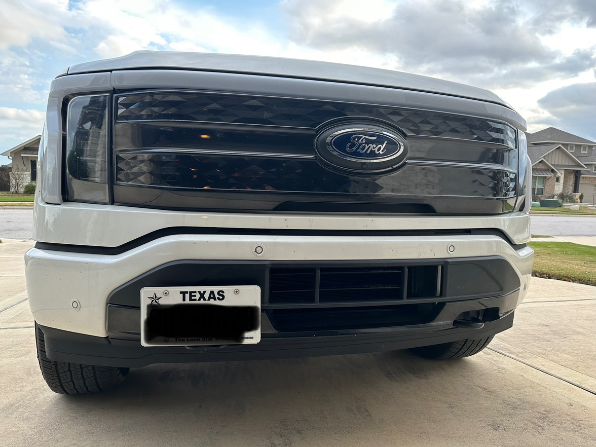 2021+ Ford F150, Lightning, and Tremor Front License Plate Relocation