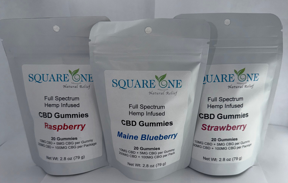 Square One Natural Relief CBD Gummies - 20 pack, 10 MG each