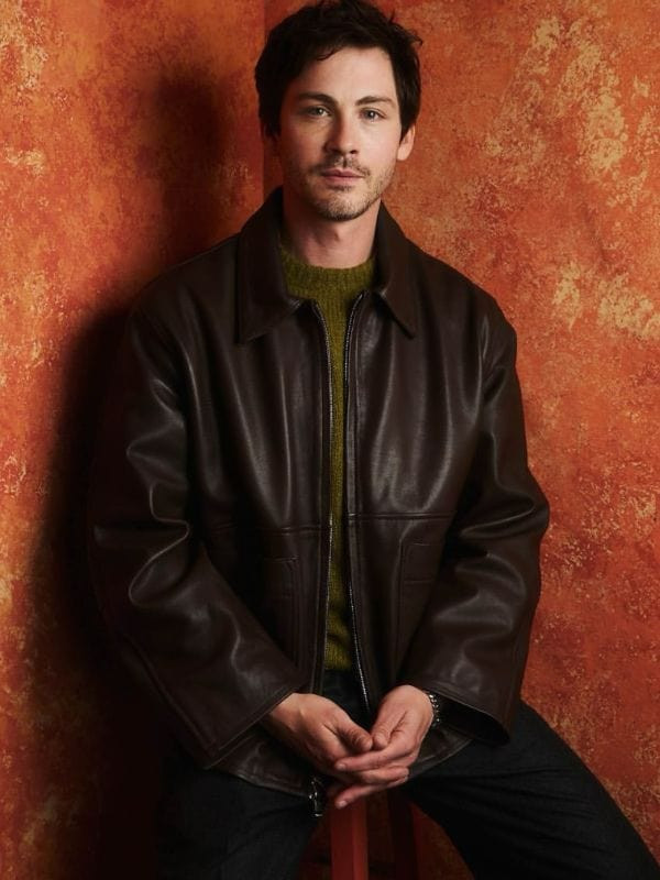 Oh Hi! Logan Lerman Isaac Brown Leather Jacket