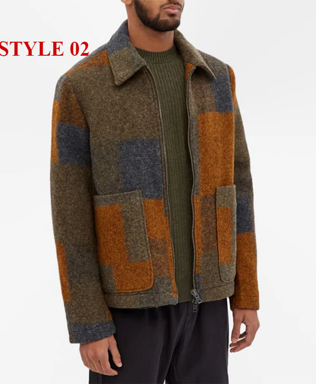 NN07 Gael Checked Zip-Front Jacket