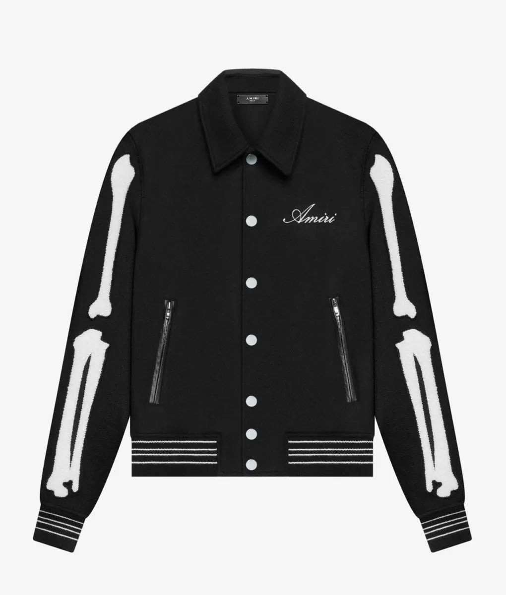 ジャケット・アウター AMIRI BONES JACKET Amiri Bones Varsity Jacket