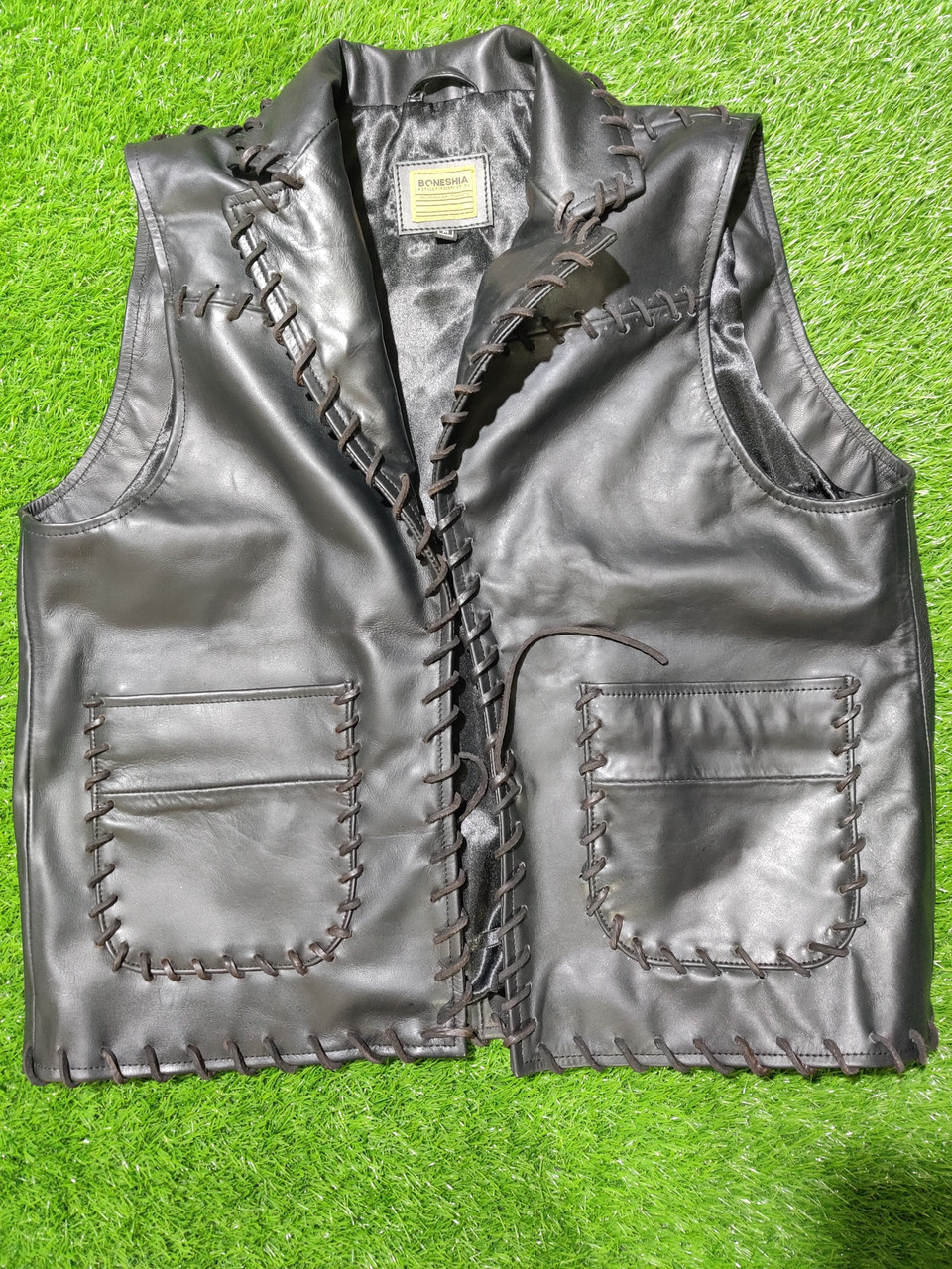 The Virginian James Drury Black Leather Vest