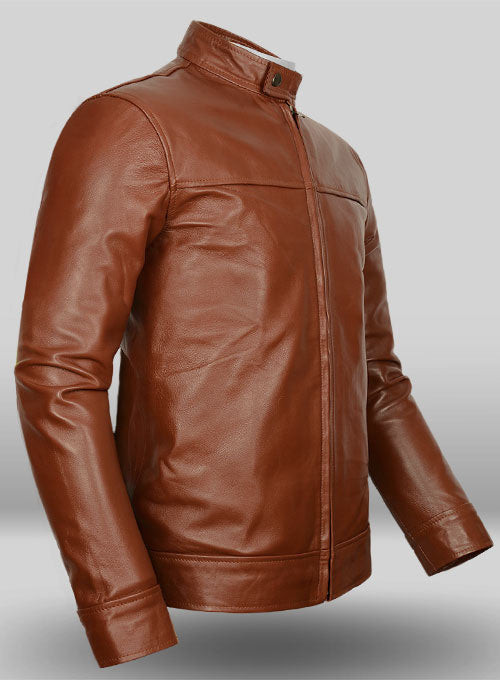 Red Hood Jason Todd Tan Brown Leather Jacket