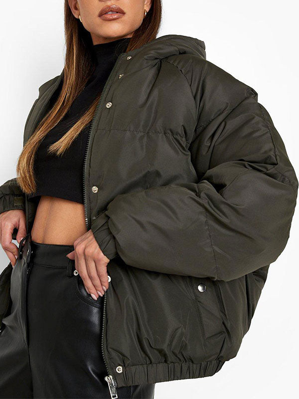 Raglan Puffer Hooded Jacket