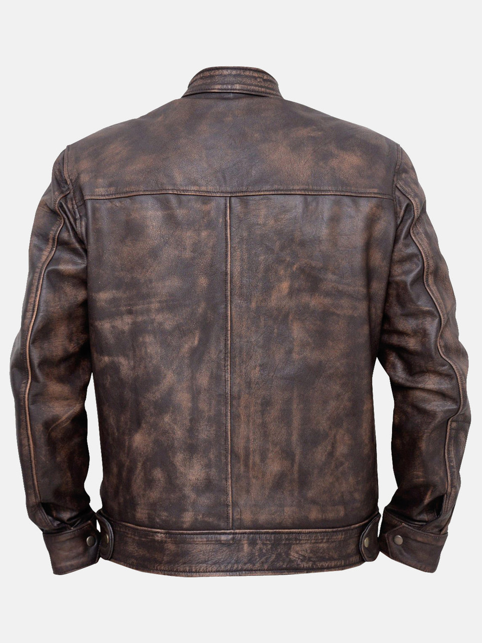 épine leather jacket （ damage brown ） Rainier Moto Leather Jacket - Craked Brown | Lastwolf