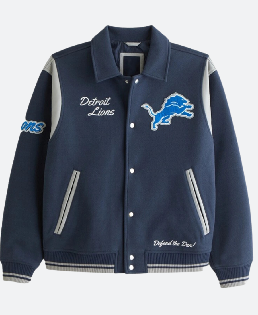 Lions ジャケット ネイビー/青 Abercrombie X Detroit Lions Varsity Jacket