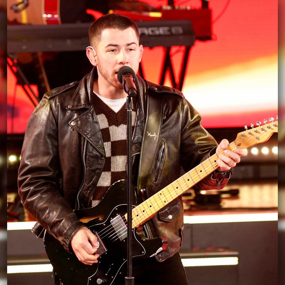 Nick Jonas Times Square 2025 Leather Jacket
