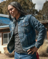 Zahn McClarnon Americana 2025 Ghost Eye Blue Denim Jacket