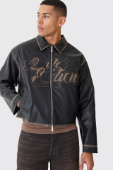 Boxy Tumble Real Leather Bomber Jacket