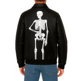 Halloween Skeleton Real Leather Jacket