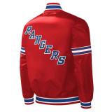 NY Rangers Satin Red Varsity Jacket
