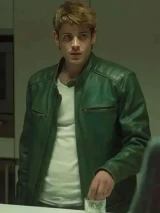 Alberto Olmo Bad Influence  Green Leather Jacket