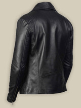 Men Boker Simple Black Leather Jacket