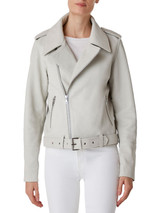 Women White biker Jacket