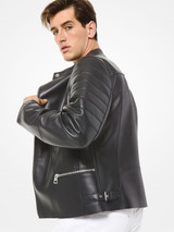 Mens Biker Black Leather Jacket