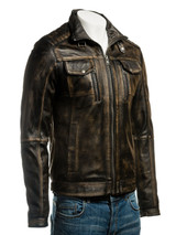 Men Vintage Biker Leather Jacket