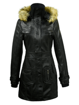 TOP GUN MISS LONG LEATHER JACKET