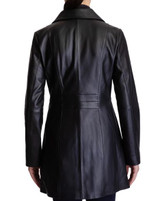 Black Long Leather Coat For Women