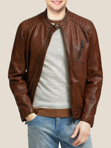 Men Slimfit Leather Jacket
