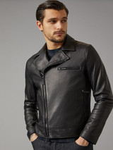 Men Mate Black Leather Jacket