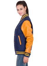 Womens Blue and Yellow Varsity Jacket