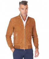 Men's Natural Tan Suede Leather Jacket Men's Natural Tan Suede Leather Jacket