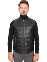 Black Real Leather Vest For Men Black Real Leather Vest For Men