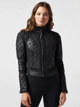Women's Quilted Classic Black Biker Leather Jacket Women's Quilted Classic Black Biker Leather Jacket