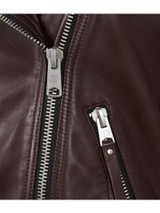 Women Dark Brown Biker Leather Jacket