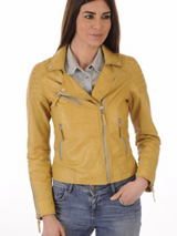 Women Yellow Biker Leather Jacket Women Yellow Biker Leather Jacket