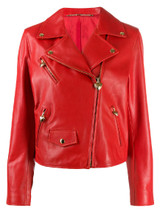 Women’s Red Genuine Leather Jacket