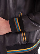 Women’s Bomber Hooded Black Leather Jacket