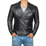Men's Classic Black Leather Motorcycle Jacket Men's Classic Black Leather Motorcycle Jacket