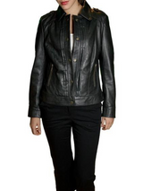 Women's Black Leather Cafe Racer Jacket Women's Black Leather Cafe Racer Jacket