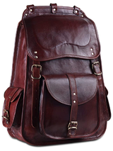 Vintage Full Grain 21 Inch Large Leather Laptop Backpack