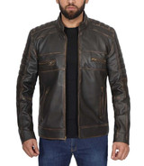 Men's Dark Brown Cafe Racer Real Leather Jacket Men's Dark Brown Cafe Racer Real Leather Jacket
