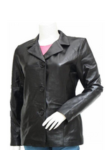 Women’s Casual Black Leather Blazer Women’s Casual Black Leather Blazer
