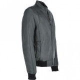 Vintage Leather Bomber Racing Grey Jacket