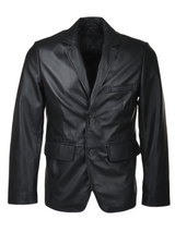 Men's Two Button Real Leather Blazer Coat